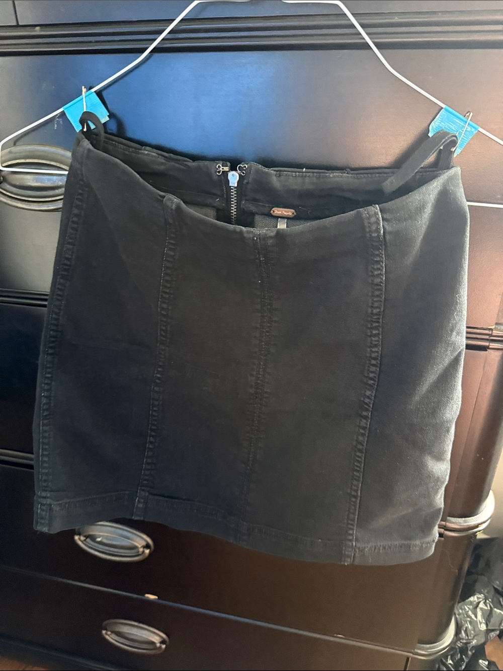 Free People Black Panelled Mini Skirt
